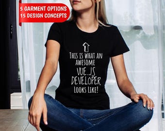 Vue js Developer Shirt, "I Speak Fluent Reactivity" Custom Name Tee