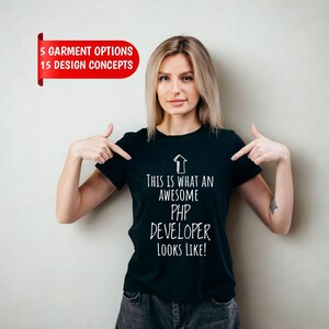 PHP Developer Shirt, "I Speak Fluent Arrays and Semicolons" Custom Name Tee