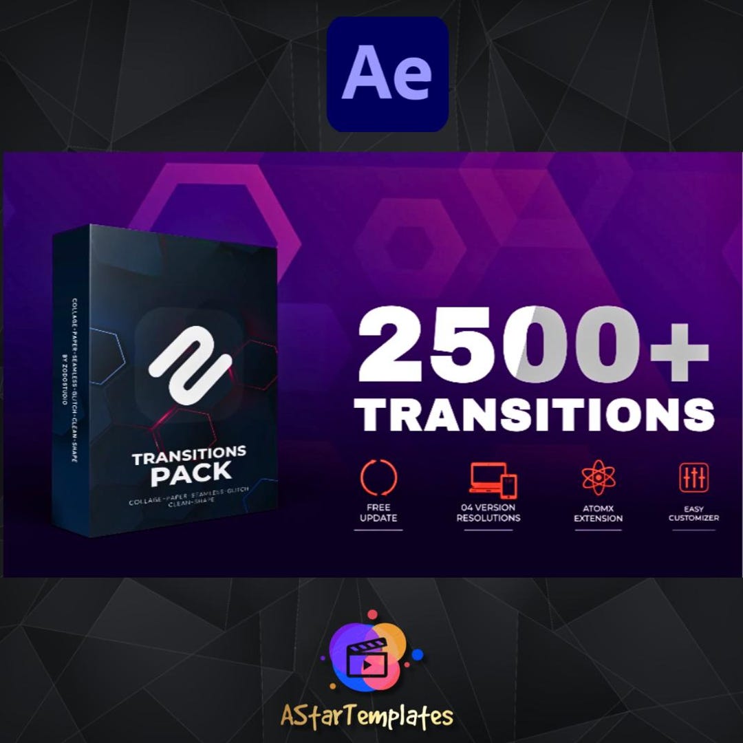 Transitions Toolbox PACK 2500+ After Effects - Drag & Drop AE Pack, No ...