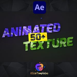 57 texturas animadas para After Effects CC / estilo stop motion, resolución 4K, no requiere plugins, renderizado rápido, tutorial incluido, fácil de usar.