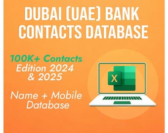 Database bankcontacten Dubai VAE | Excel-blad met 100K+ B2B-leads
