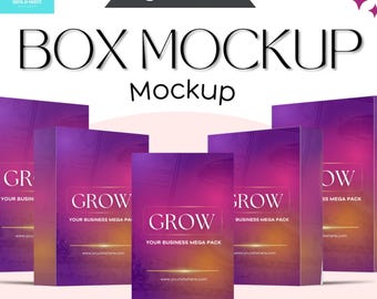 Canva Box Mockup Template - Premade Designs (Instant Download)