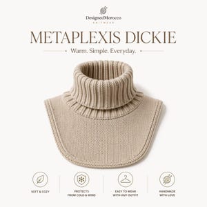 Handstickad Dickie, mysig polotröja, vinterhalsduk
