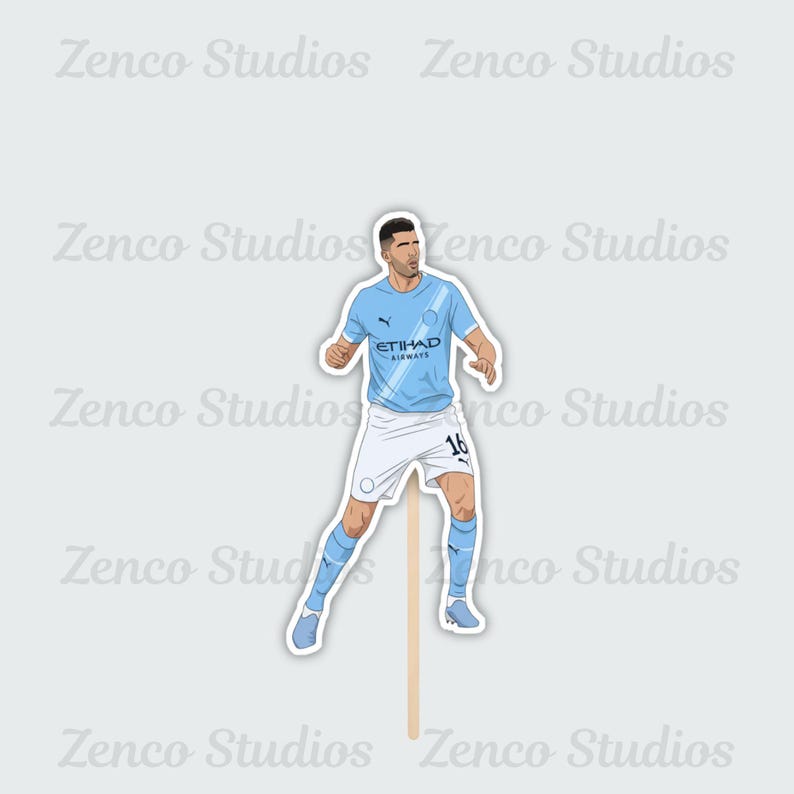 Manchester City Cake Toppers 10 Pack Selection Rodri