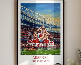Arsenal Poster : Champions 25/26 History In Our Sights Emirates Stadium Wall Art Painting