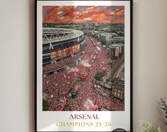 Arsenal Poster : Parade Champions 25/26 Wall Art Painting