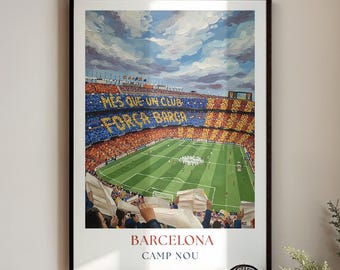 Barcelona Poster : Art Painting Camp Nou Stadium