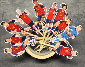 Spain Cake Toppers Football 10 Pack Selection