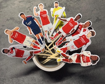 Zestaw 10 topperów na tort Arsenal
