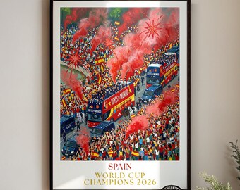 Spain Poster : Parade World Cup Champions 2026 Wall Art Painting