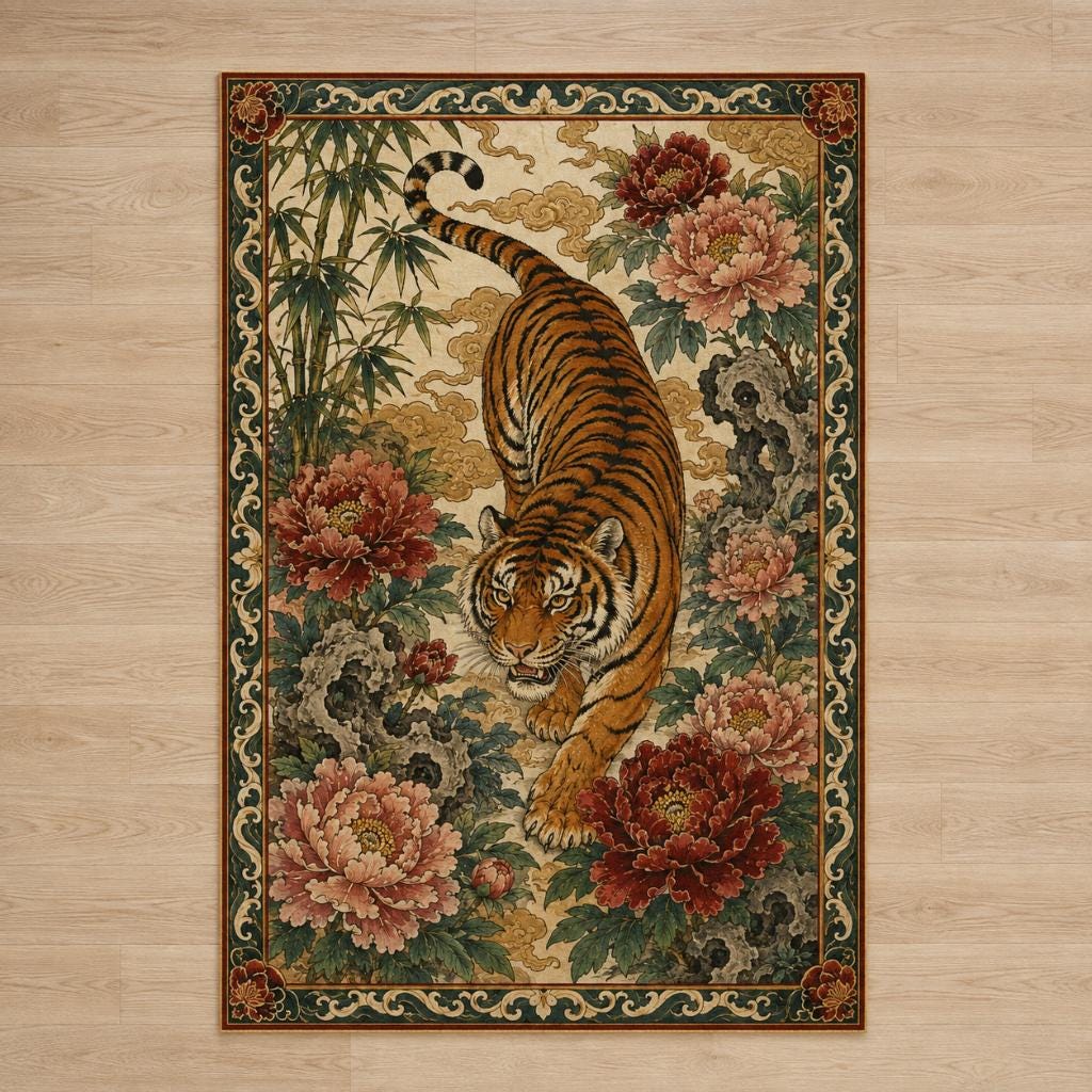 Chinese Tiger Rug - Etsy