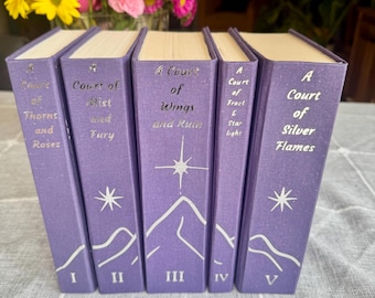 Special Edition ACOTAR set op glitterpaars met zilveren details, hardcover - op bestelling gemaakt