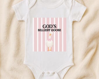 Body para bebé con el ganso más gracioso de Dios, body con estampado de ganso adorable, conjunto para niña, body para niña adorable, regalo para baby shower, regalo de bautizo