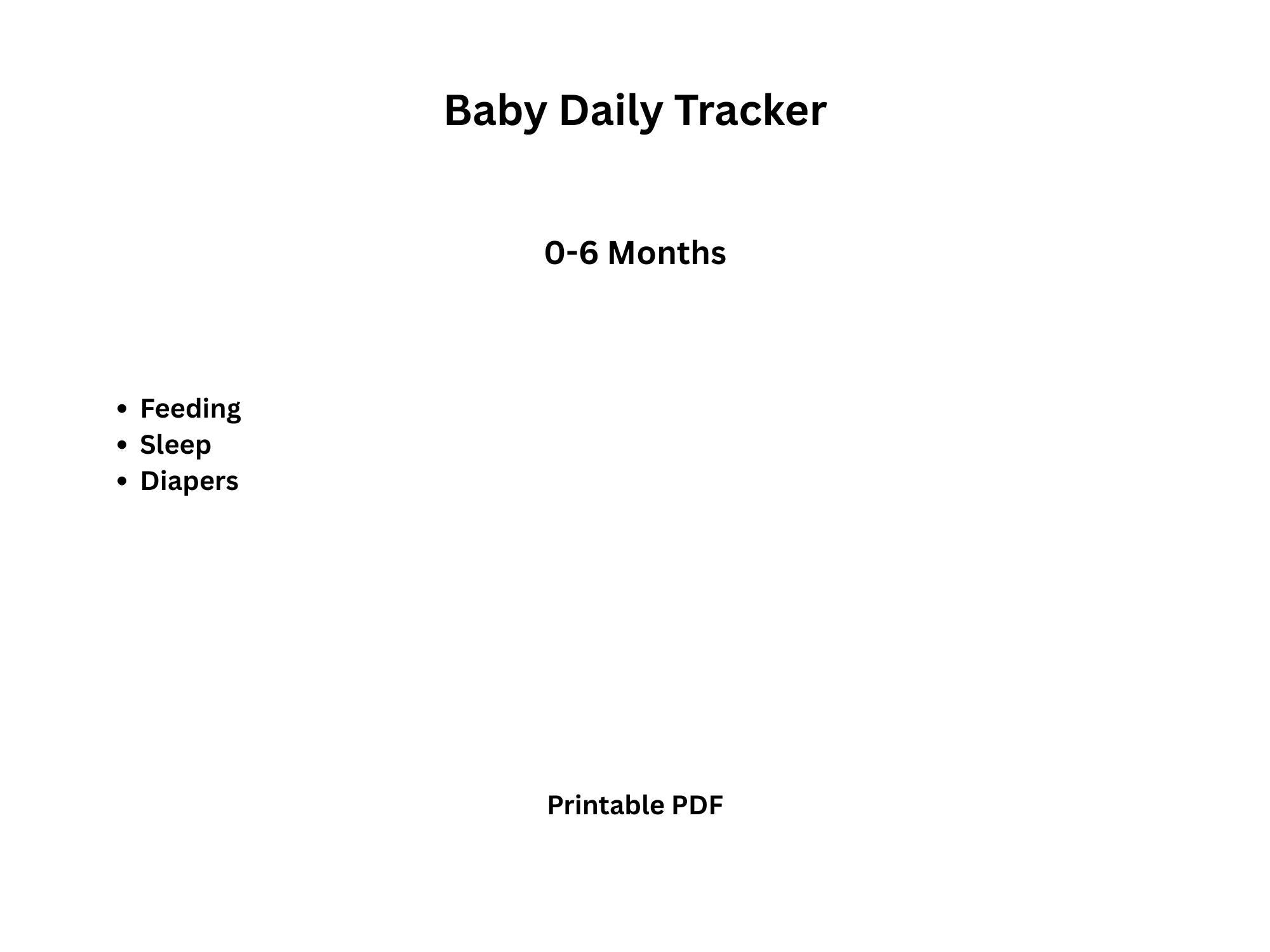 Tracking Baby Routine Baby Daily Tracker Printable | Newborn Log 0-6 Months | Feeding Sleep ...
