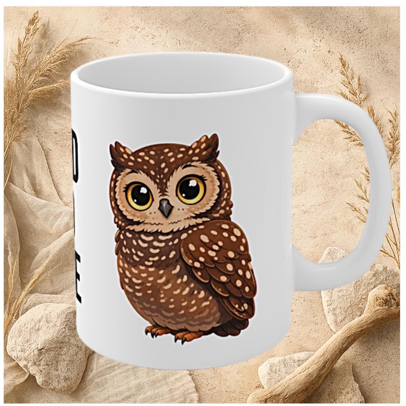 Wild and Wise Owl Mug | Comic-Style Nature Lover Coffee Cup
