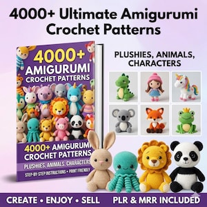 4000+ Amigurumi Virkmönster PDF-paket – Djur, Dockor, Leksaker