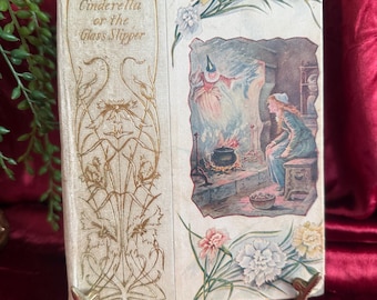 Antique Fairy Tale Book 1901 Cinderella Little Red Riding Hood Goldilocks Puss in Boots W.B. Conkey Illustrated Vintage Childrens Book
