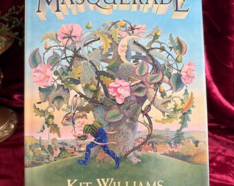 Masquerade by Kit Williams First American Edition 1981 | Vintage Puzzle Book Hardcover with Dust Jacket | Illustrated Fantasy Coffee Table