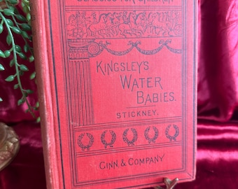 Antique Water Babies Book 1885 Charles Kingsley Victorian Childrens Book Illustrated Fairy Tale Ginn Heath Vintage Classic