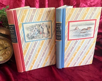 Alice in Wonderland Book Set 1946 Random House Special Edition Through the Looking Glass Vintage Alice Books Lewis Carroll Classic Pair