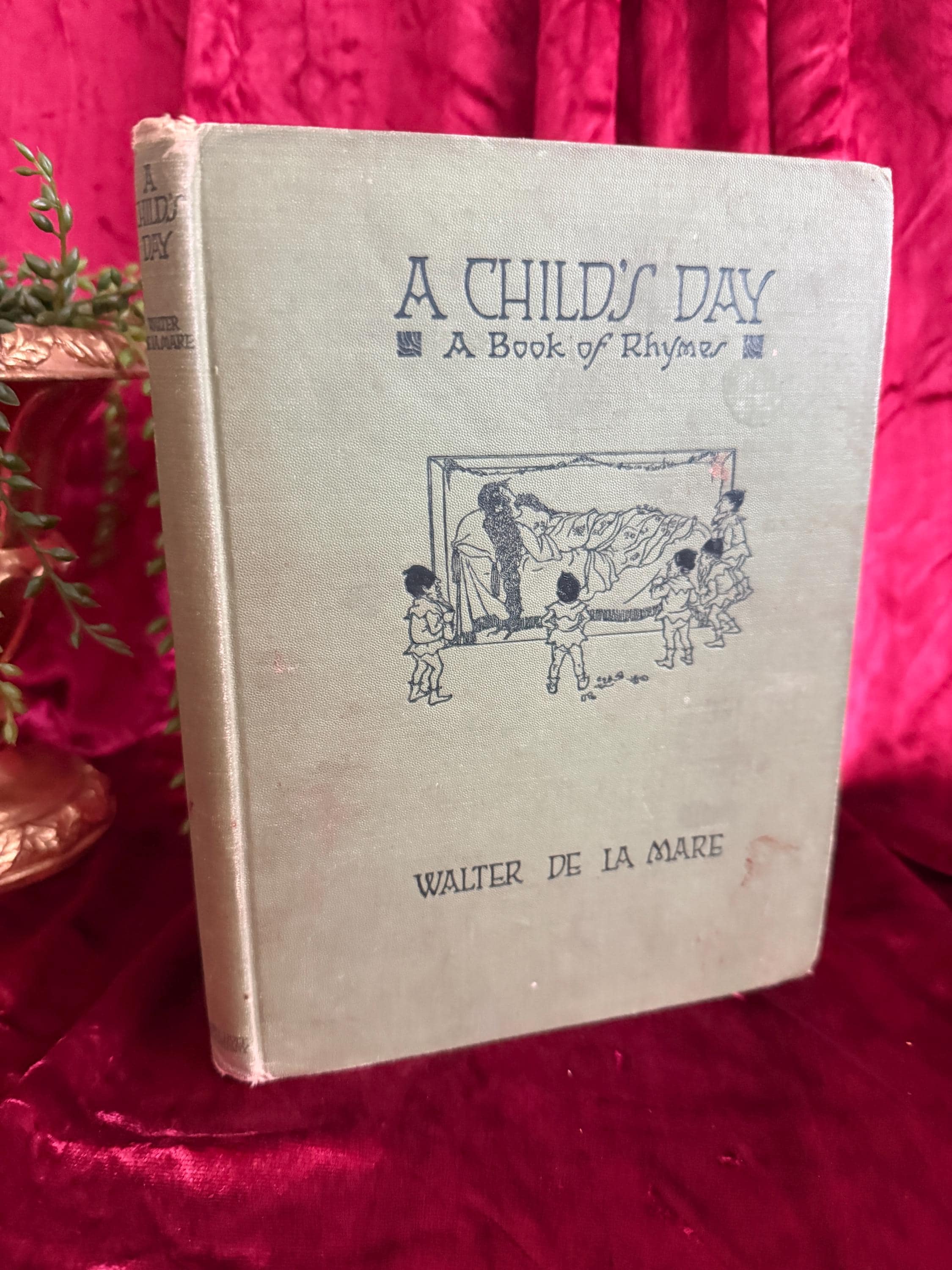 1923 A Child's Day Book of Rhymes Walter De La Mare Winifred Bromhall Illustrations Antique Children's Poetry Book