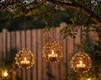 3 Pack Waterproof Solar Light Hanging Lanterns, Outdoor Decorative Hanging Lights for Garden，Patio, Outdoor Solar Lights for Yard