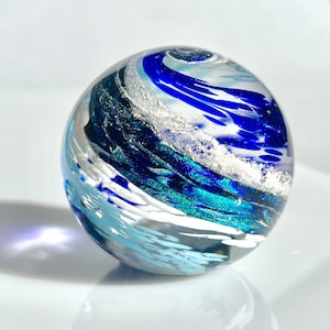 Ashes in glass tie dye memorial orb - Memorial Glass, artful ash glass, spiritual memorial artwork