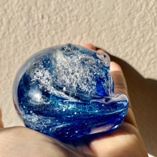 Cat Ashes Memorial Paperweight, Cremation Glass Orb