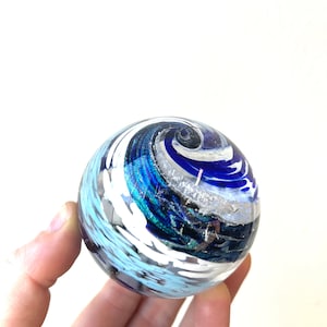 Ashes in glass tie dye memorial orb - Memorial Glass, artful ash glass, spiritual memorial artwork