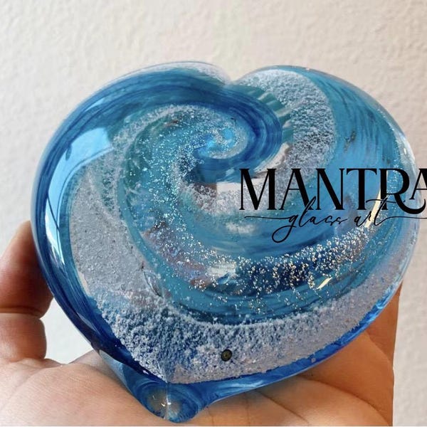 Memorial glass, Memory glass, ashes in glass, ashes in glass heart, heart memorial glass, heart urn, cremation glass, ashes in glass