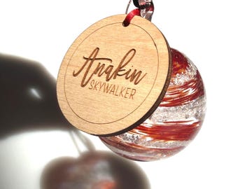 Ash sun catcher and hang tag, custom memorial glass ornament with tag, custom hang tag and memorial, ash infused into glass, ash keepsake