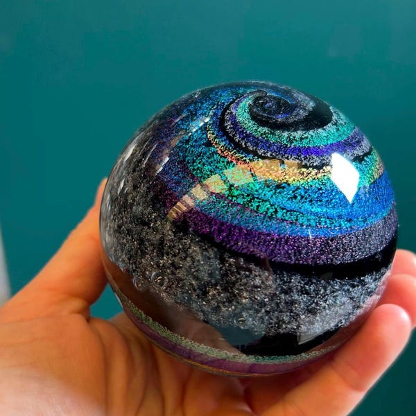 Ashes in glass Andromeda Galaxy, ashes in glass memorial, galaxy memorial, ashes in glass keepsakes Mantra glass Art