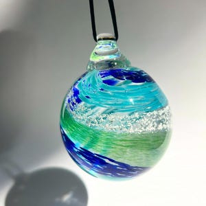 3 color memorial glass ornament, cremation glass art, ashes in glass, ashes keepsakes, memorial glass ornament, hanging ashes