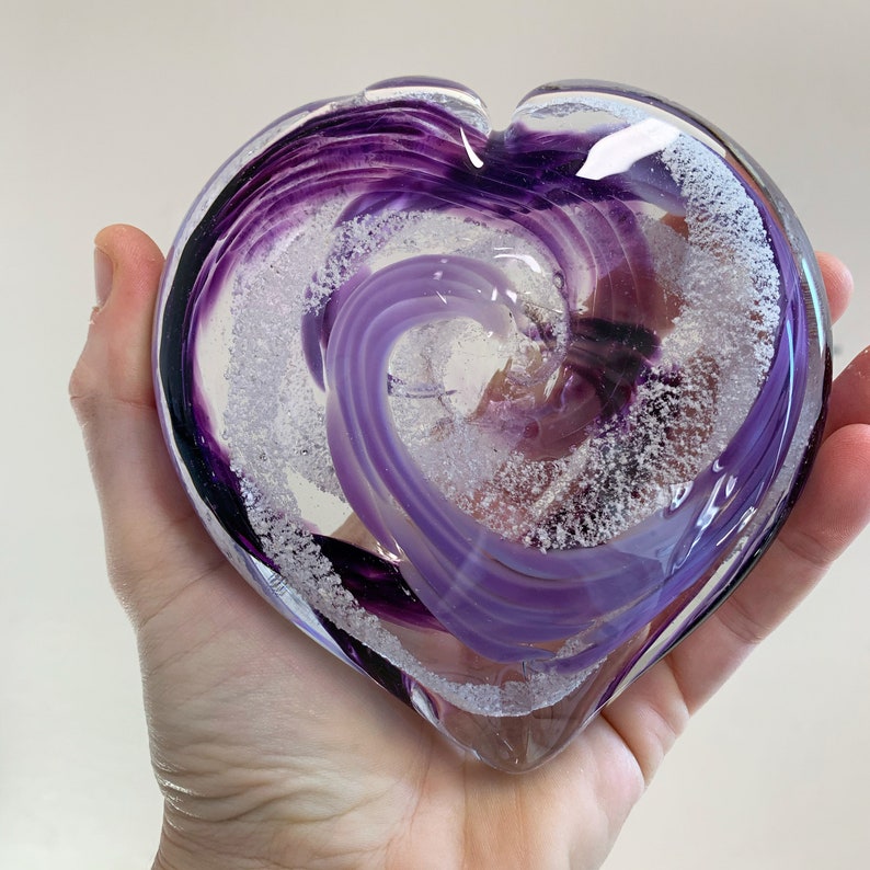 Ashes Keepsake Ashes in Glass Memorial Heart Memorial Glass Etsy