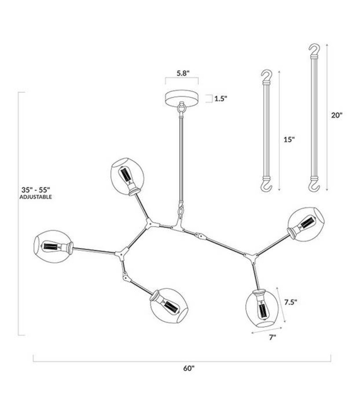 Blown Glass 5 Pc Chandelier Lighting Interior Design Etsy