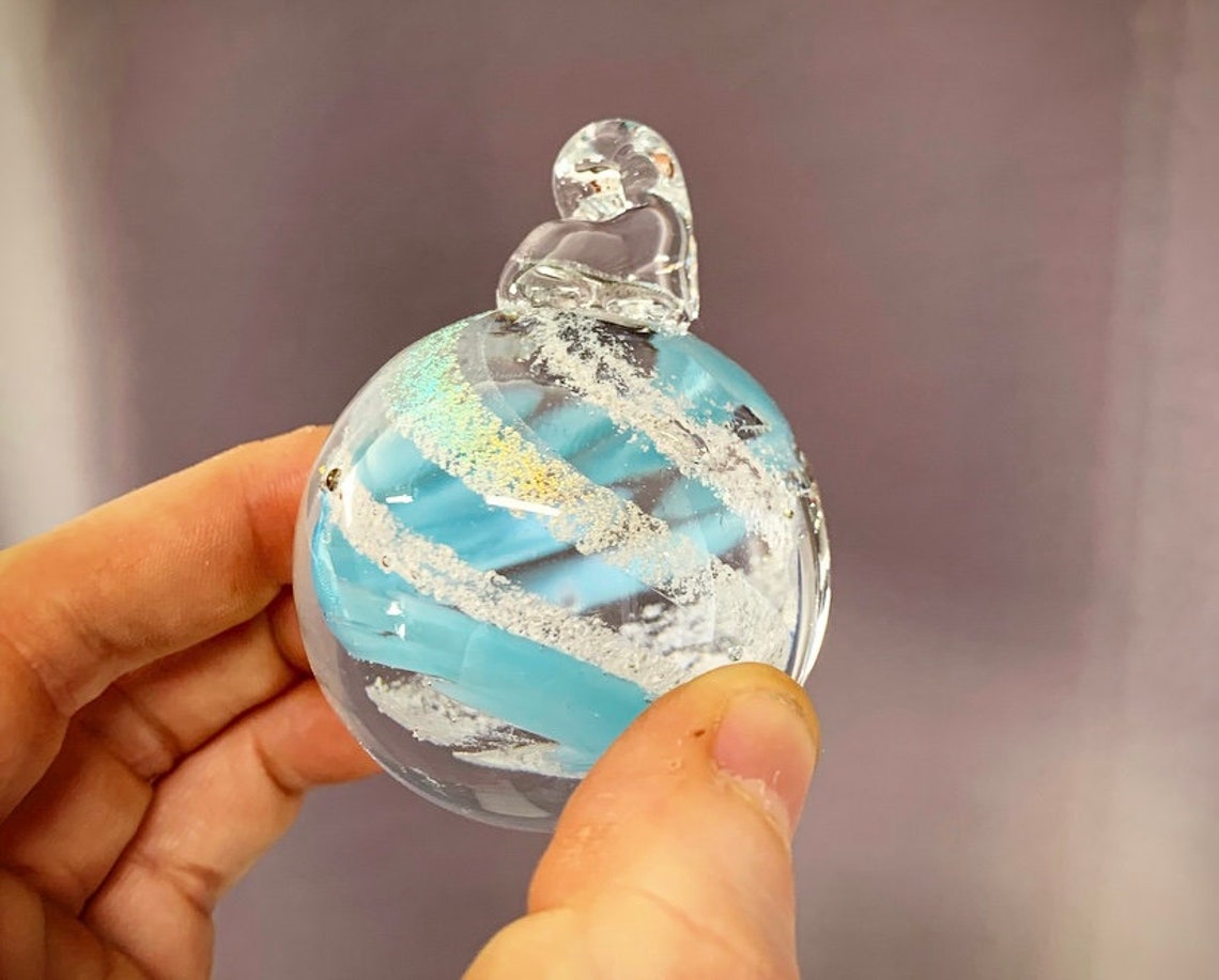 Ashes Keepsake Ornament Cremation Glass Keepsake Memorial Etsy