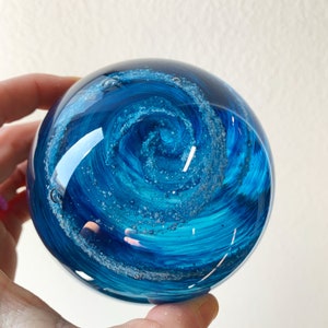 Ashes in glass solid color memorial, ashes keepsake, memorial glass orb, ashes in glass art