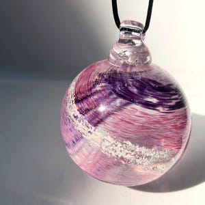 3 Color memorial glass ornament, ashes in glass keepsakes, cremation glass art, memorial glass orb, hanging ornament ashes, ashes glass