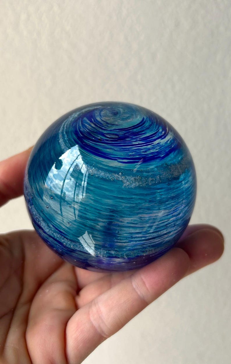 Ash in Glass Two Tone Solid Keepsake, Solid Color Glass Paperweight ...