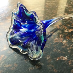 Ashes in glass, Memorial Glass Flower, Memorial Keepsake, Urns and Ashes, Pet Loss Loved One Loss, Beloved, Flowers, Flower