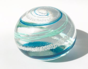 Memorial Glass Cremation Dog or Pet Cremation Ash Artwork - Mouring and Loss, Urns and Cremation Art, Spiral