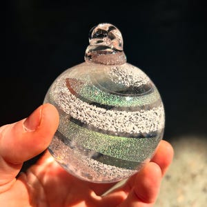 Silver or gold ornament, ashes in glass, cremation glass keepsake Memorial Glass, cremate glass pet ashes in glass, Pet Loss and Urns