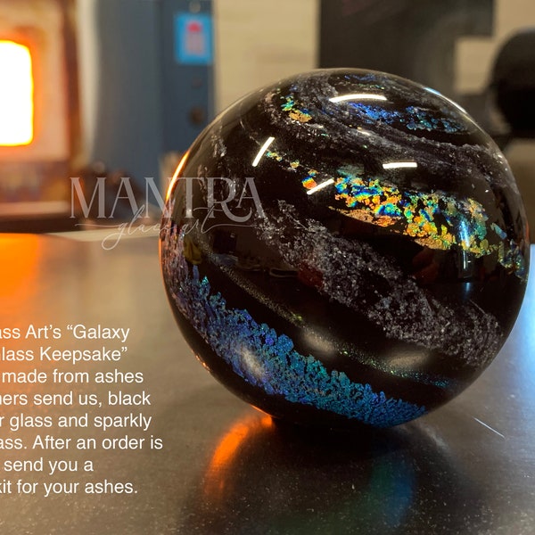 Ashes in glass galaxy memorial, ashes keepsake cremate glass pet ashes glass, Memorial Glass Blown Glass Keepsake / Pet Loss and Urns