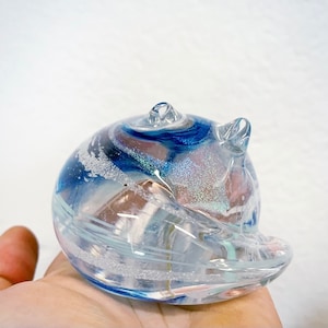 Cat memorial ashes in glass keepsake / cat keepsake / sleepy cat memorial glass / pet ashes cremation pet memorials