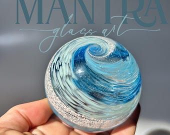 Ash keepsake, Memorial glass cremation urn, cremation glass made with infused ashes, cremains into art, pet urns and memorialize wave