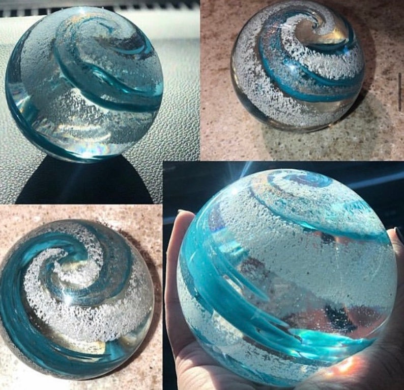 pet ashes in blown glass
