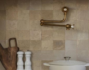 Aged White Sable Zellige Tile, Handmade Moroccan Backsplash Tile, Kitchen Bathroom, Costume order.