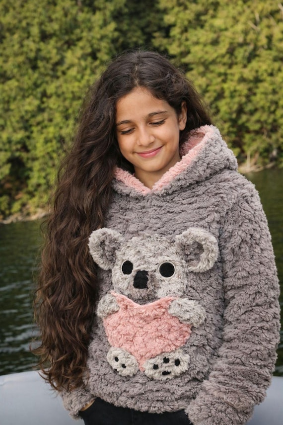 Koala Plush Hoodie for kids- Handmade Soft Animal Hoodie