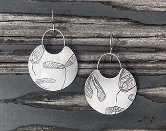 Maple Seed Earrings, Maple Seed Jewelry, Maple Seed Print, Nature print, Nature inspired jewelry, Botanical print jewelry , Maple Seeds