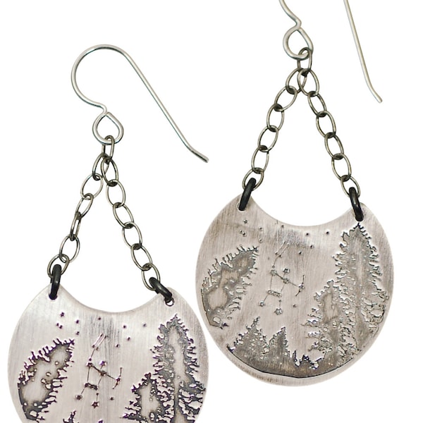 Night sky "Orion"  Sterling Earrings